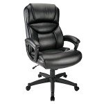 Realspace® Fennington Black Leather High-Back Chair