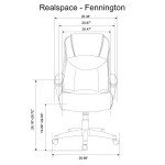 Realspace® Fennington Black Leather High-Back Chair