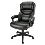 Realspace® Fennington Black Leather High-Back Chair