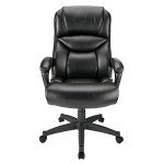 Realspace® Fennington Black Leather High-Back Chair