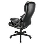Realspace® Fennington Black Leather High-Back Chair