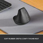 Logitech Lift Vertical Ergonomic Wireless Mouse - Graphite
