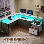 Rolanstar L-Shaped Computer Desk with File Storage