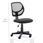 Adjustable Low-Back Office Desk Chair with Mesh