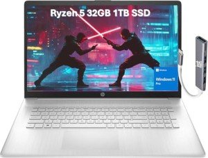HP 17 Laptop: Ryzen 5, 32GB RAM, 1TB SSD