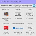 HP 24" All-in-One Desktop PC with Ryzen 7