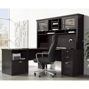 Realspace® Magellan 71"W L-Shaped Desk - Espresso