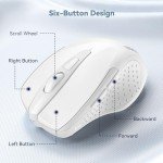 TECKNET Wireless Ergonomic Mouse with 6 Buttons