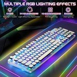 Retro Round Keycap Mechanical Gaming Keyboard - RGB