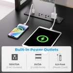 GreenForest Compact Desk with USB and Power Outlet