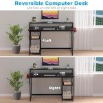 GreenForest Compact Desk with USB and Power Outlet