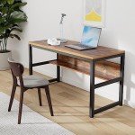 TOPSKY 55" Black Computer Desk with Bookshelf