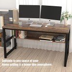TOPSKY 55" Black Computer Desk with Bookshelf