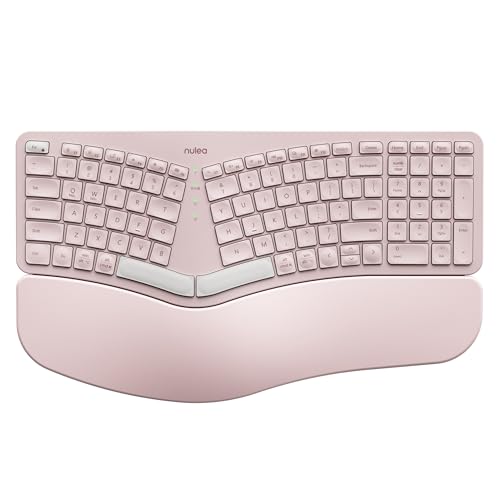 Nulea RT05B Wireless Ergonomic Split Keyboard - Pink Grey