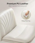 Light Beige Armless Office Desk Chair with Wheels