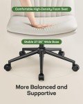 Light Beige Armless Office Desk Chair with Wheels