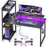 ODK 40-Inch Reversible Gaming Desk with USB & LED