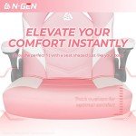 Ergonomic Pink Video Gaming Computer Chair with Lumbar Support
