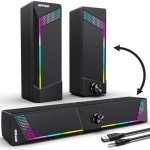 OFFSIR RGB Wired SoundBar Speakers for PC