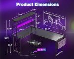 AODK 53-Inch L Shaped Gaming Desk with LED