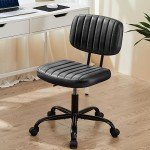 Comfortable Armless Rolling Desk Chair with Lumbar Support