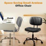 Comfortable Armless Rolling Desk Chair with Lumbar Support