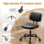 Comfortable Armless Rolling Desk Chair with Lumbar Support