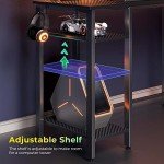 Rolanstar L-Shaped Gaming Desk with LED Lights
