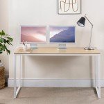 ZINUS Jennifer 55-Inch White Frame Computer Desk