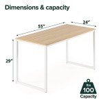 ZINUS Jennifer 55-Inch White Frame Computer Desk