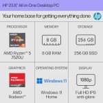 HP 24" All-in-One Desktop PC with Ryzen 5