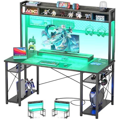 iSunirm 48" Gaming Desk with LED and Storage