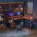 Furologee 66” L Shaped Desk with Power Outlet
