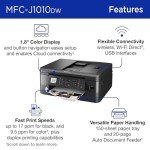 Brother MFC-J1010DW Wireless Color All-in-One Printer