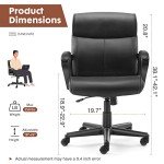 Mid-Back Adjustable Office Chair with Armrests