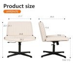 Adjustable Armless Criss Cross Office Desk Chair