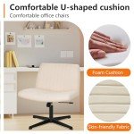 Adjustable Armless Criss Cross Office Desk Chair