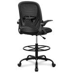 Ergonomic Tall Drafting Chair with Flip-up Armrests