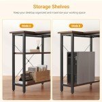 CubiCubi 47" L-Shaped Desk with Storage Shelves