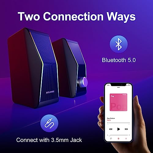 Bluetooth 5.0 Hi-Fi Stereo Computer Speakers