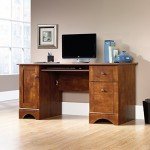 Brushed Maple Office Computer Desk, 59.45" Wide