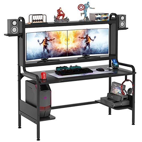 TIYASE 55-Inch Gaming Desk with Monitor Stand