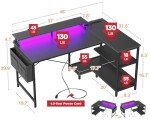 ODK 121 cm L-Shaped Gaming Desk with USB Ports