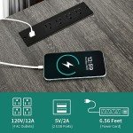 YITAHOME U-Shaped Desk with Power Outlets & LED