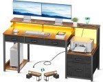 AODK 55 Inch Vintage Computer Desk with Storage