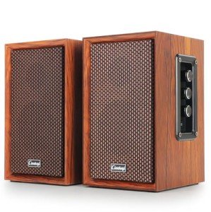 40W Wooden PC Speakers with Strong Bass & Bluetooth