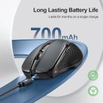 TECKNET Rechargeable Silent Wireless Mouse - Grey