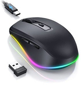 PEIOUS Rechargeable Wireless Mouse with Jiggler Feature