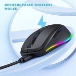 PEIOUS Rechargeable Wireless Mouse with Jiggler Feature