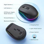 PEIOUS Rechargeable Wireless Mouse with Jiggler Feature